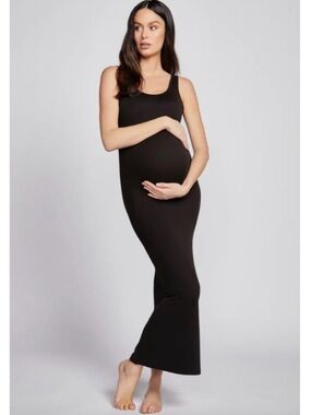Bumpsuit The Maternity Dress Signature Bumpsuit Tank Maxi in Black Size M